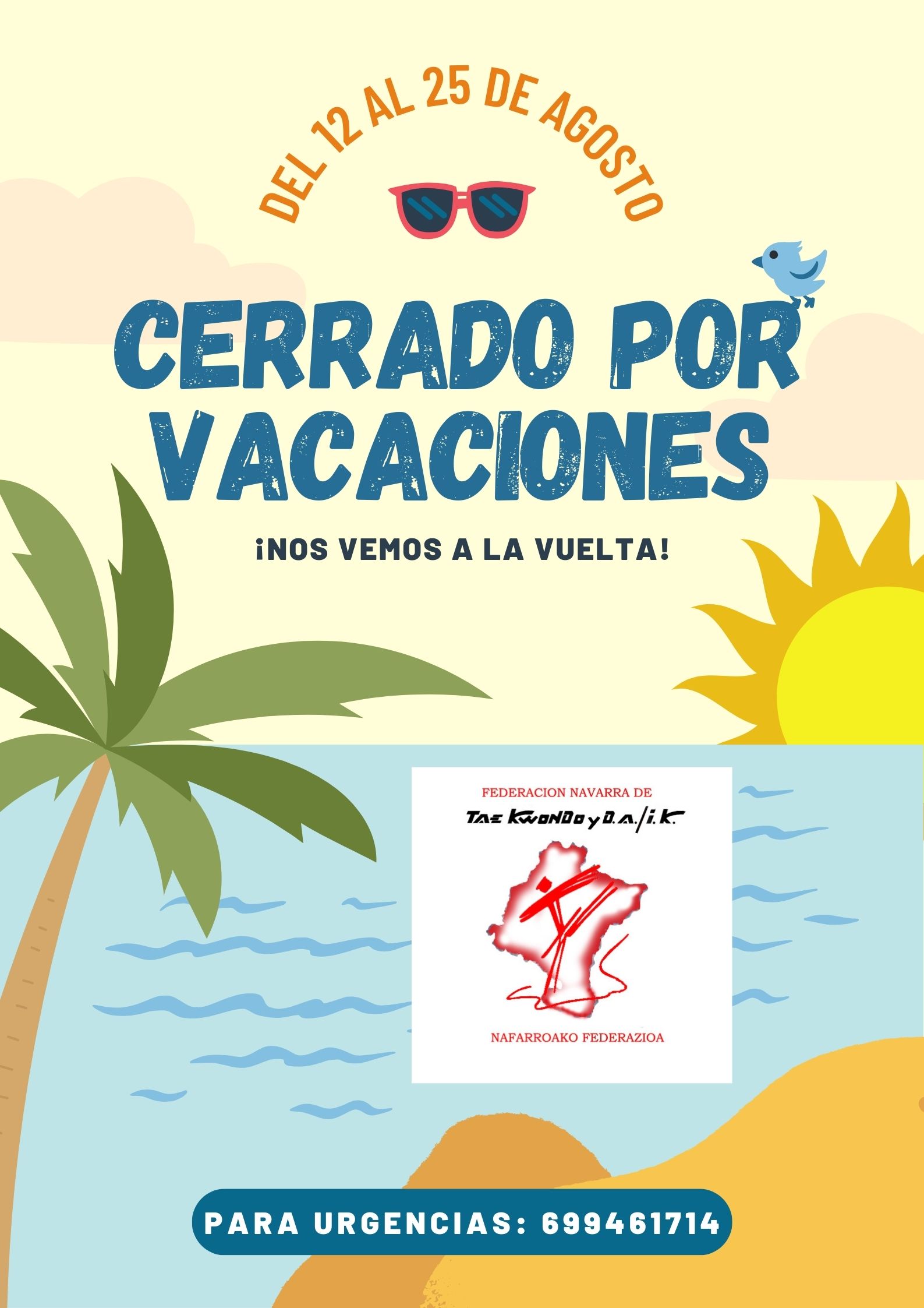 CERRADO POR VACACIONES